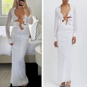 Christopher Esber white Venusa Plunge Dress